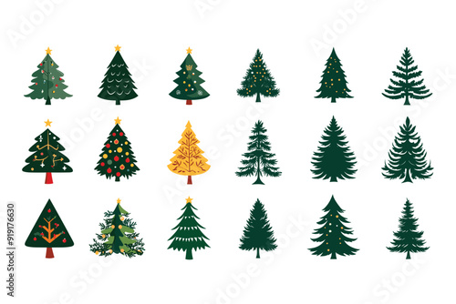 Christmas tree vector silhouette 