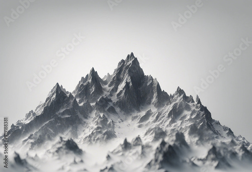 High mountains cut out isolated on white or transparent