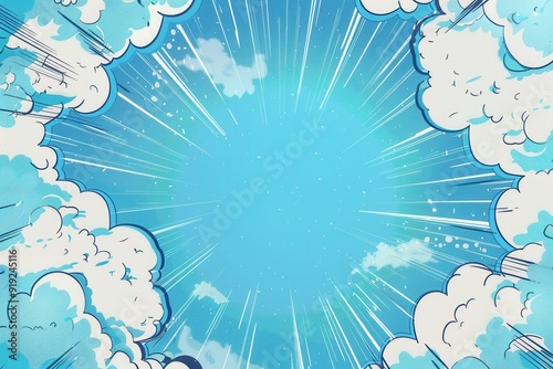 Whimsical Comic Book Background. High detailed plain background with cartoon elements