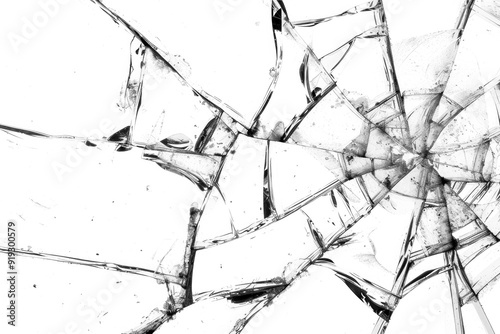 PNG Shattered glass with intricate cracks