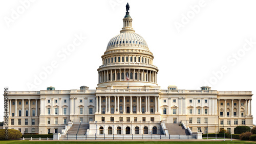 Historic United States Capitol building in Washington D.C. isolated on transparent background