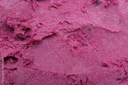 Texture of tasty berry sorbet as background, top view