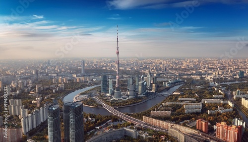 Moscow from a height, the view from the Ostankino tower