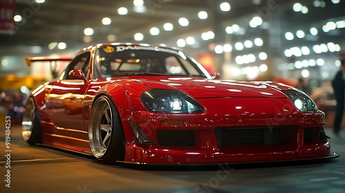 Red Sports Car at a Car Show