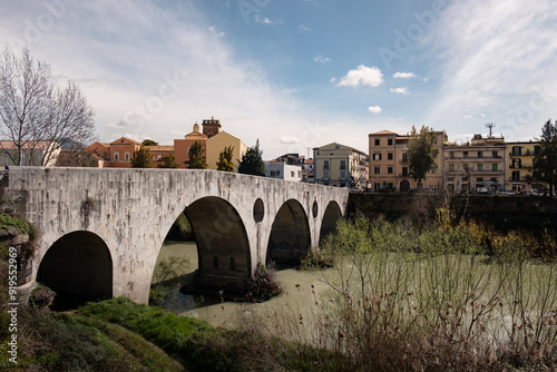 old bridge over the river in the city