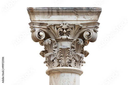 Composite Antique Entrance Column Arc Isolated on transparent background.