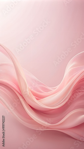 A blush pink wave, tender and sweet, flows smoothly over a blush background, conveying softness and tenderness.