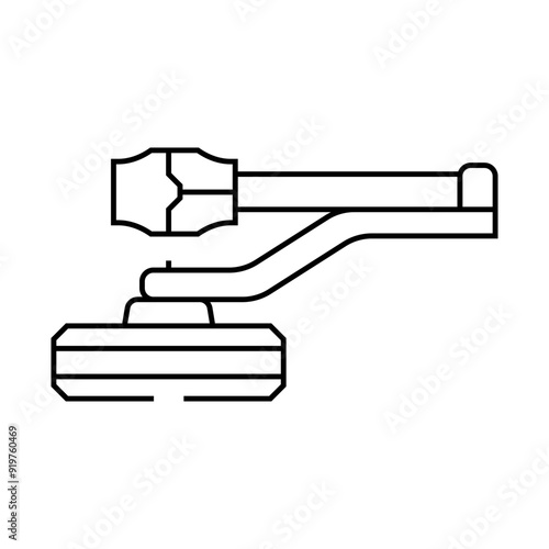 door closer hardware furniture fitting line icon vector. door closer hardware furniture fitting sign. isolated contour symbol black illustration