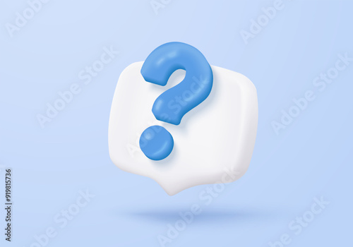 3d question answer sign or problem icon. speak bubbles question mark sign or ask FAQ and QA answer solution information. 3d answer speech bubbles icon vector render illustration