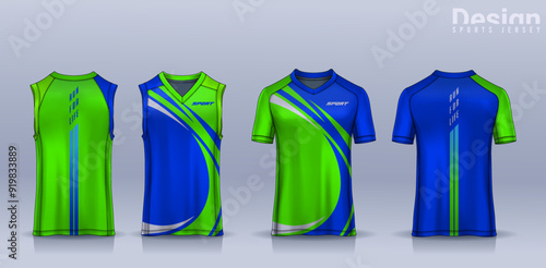 t-shirt sport design template, Soccer jersey mockup for football club, Running singlet,basketball Tank top.