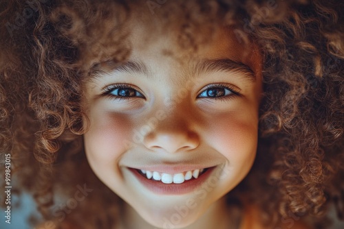 Curly-haired child portrait