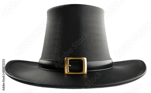 PNG Classic black pilgrim hat