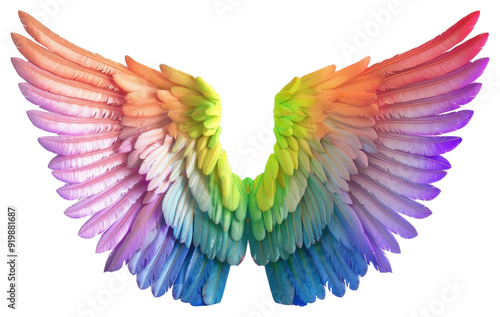 PNG Colorful angel wings art