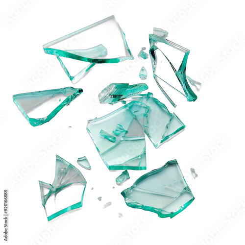 A broken piece of glass with a jagged edge