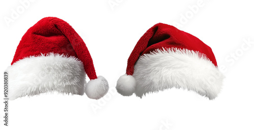 set of santa claus hat isolated PNG