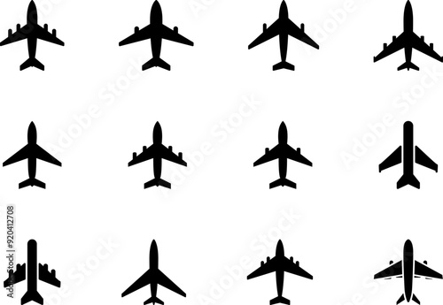 Aircraft icon vector set. Plane illustration sign collection. Airplane symbol. Air plane, plane, travel. Vector illustration.