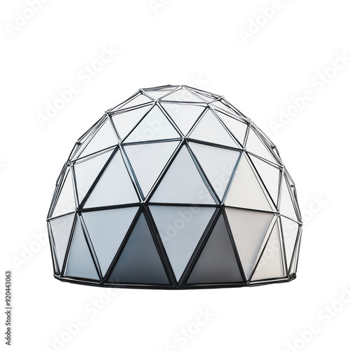 PNG Geodesic dome on white background