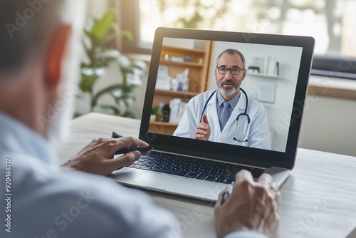 Doctor and Patient Having a Remote Video Consultation