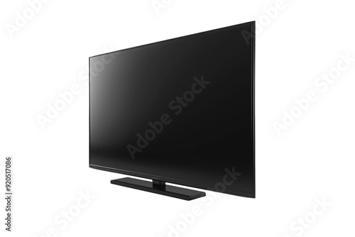 modern black TV screen isolated on white or transparent png