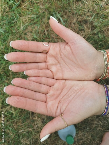 hands on grass