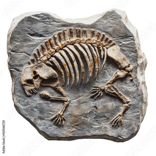 PNG Fossilized skeleton of an ancient animal found