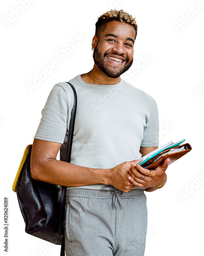 Happy college student png sticker, transparent background