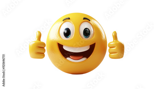 3d yellow emoji with thumbs up