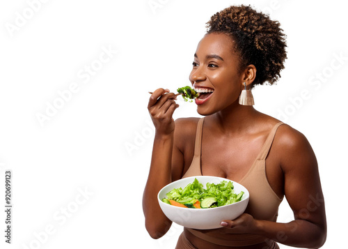 person eating salad