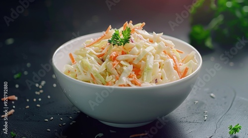 Carrot coleslaw, chopped carrots with mayo dressing.