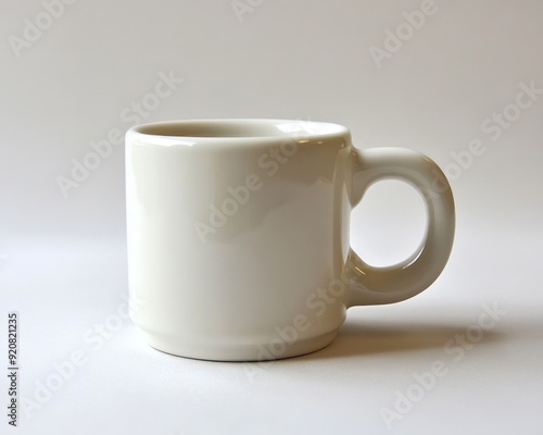 Diner Mug. Classic White Porcelain Coffee Cup with Handle for Hot Drinks