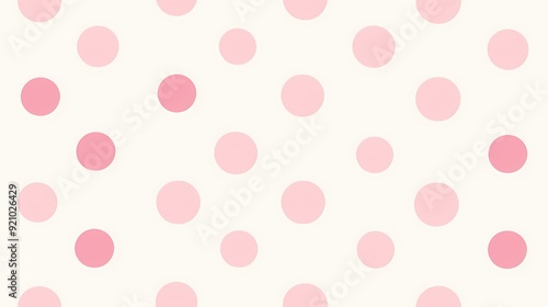 Pink Polka Dots on White Background