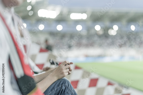 Piłka nożna, kibic na stadionie piłkarskim