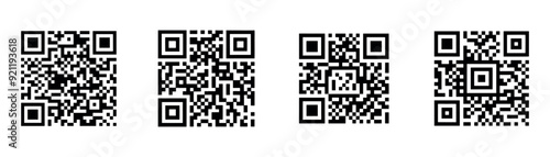 Fake QR code and Barcode set vector illustration