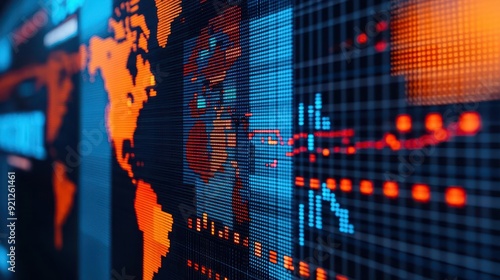 Global e-commerce analytics showing sales distribution, close-up of heatmaps and regional sales data