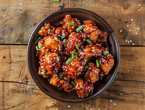 A General Tso’s Chicken. The most popular Chinese dishes. A sweet, slightly spicy deep-fried chicken dish that is popular in American-Chinese cuisine.