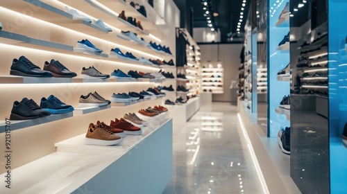 Shoes displayed in a modern store