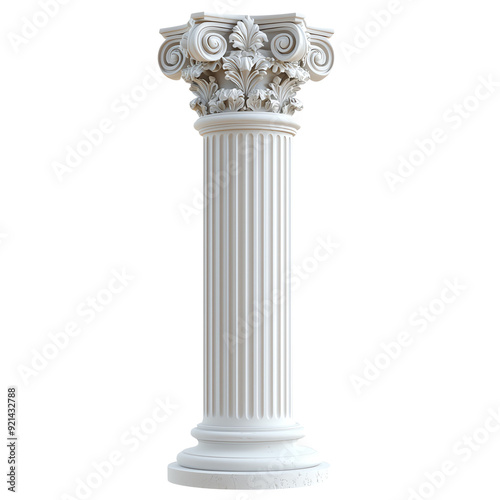 A tall white column with a capital on top