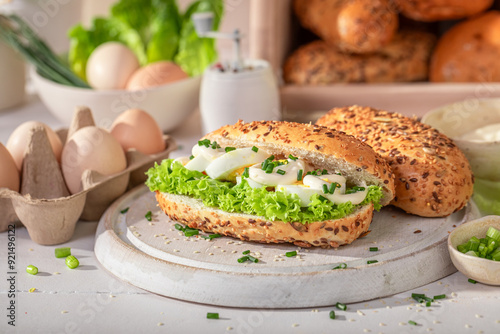 Delicious and healthy sandwich as healthy breakfast.