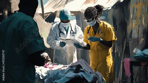 doctors, nurses, and medical staff attending to patients in crisis zones or under-resourced areas, world humanitarian day