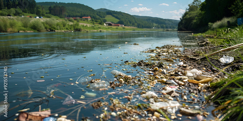 Floating debris on river water, affects water quality and aquatic wildlife, also hinder navigable waterways, polluted city water canals lead to the municipal water supply