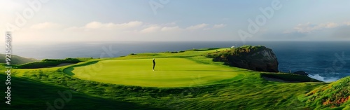 a golf course on the island