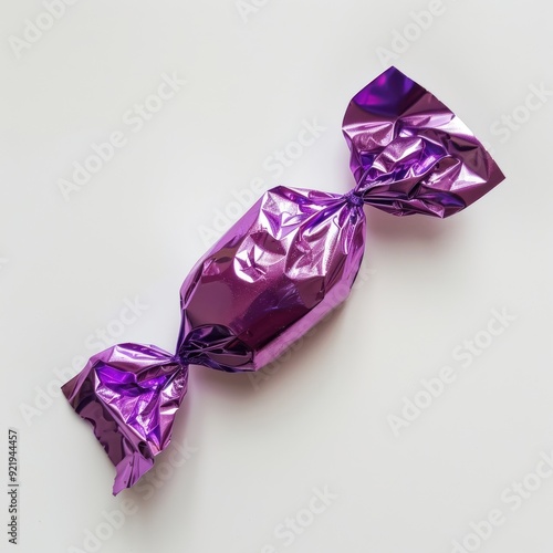 Shiny purple candy wrapper