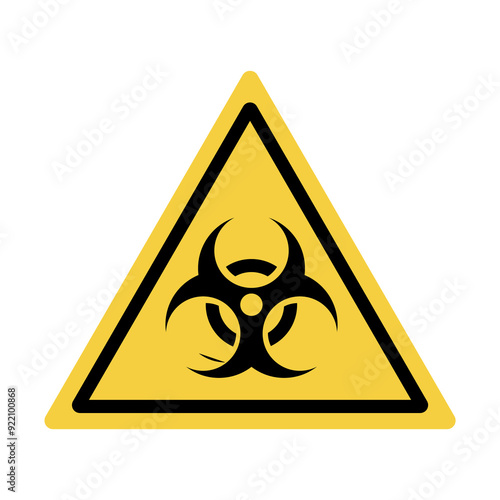 Danger warning board icon, biological hazard. Caution and dangerous area. Yellow sign for safety, hazard shock. Keep out caution warning and risk zone. cartoon illustration