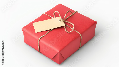 red package with tag isolated on white background