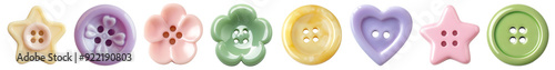 Cute clothes button png cut out element set