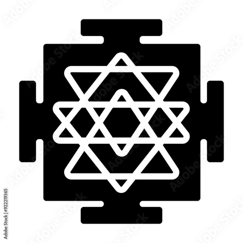 Sri yantra icon in filled style 