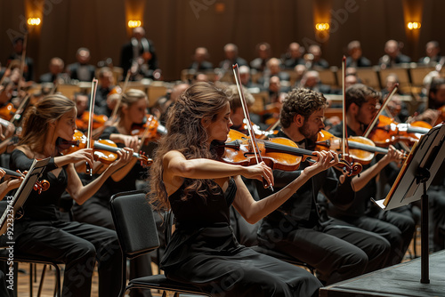 Violinist Performing in a Symphony Orchestra