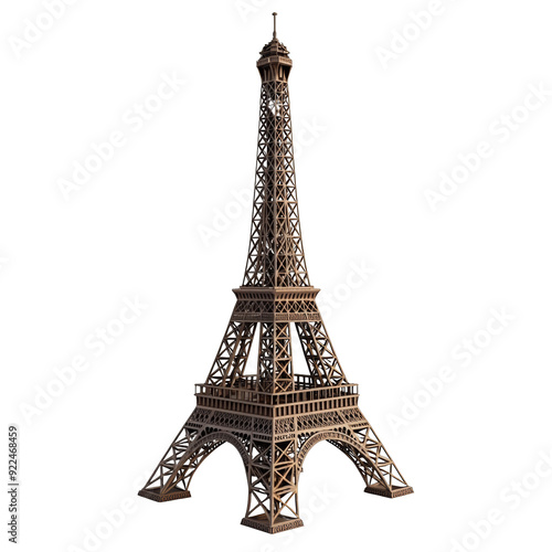 Eiffel Tower Model Isolated on White Background