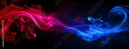 Space Nebula Red and Blue Nebula Celestial Dance.Generative AI宇宙星雲 赤と青の星雲の天体ダンス.Generative AI