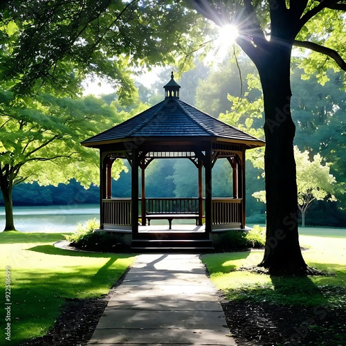 gazebo in the park during morning